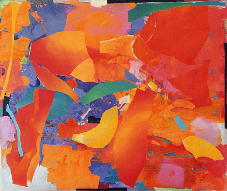 GROSSES ROT,  Acryl und Collage auf Leinwand, 189 cm x 229 cm, 2002
