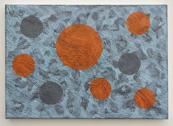 KONSTELLATION I,  Acryl auf Leinwand, 50 cm x 70 cm, 2017